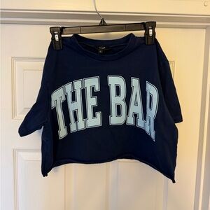 The Bar Navy Blue Crop Top
